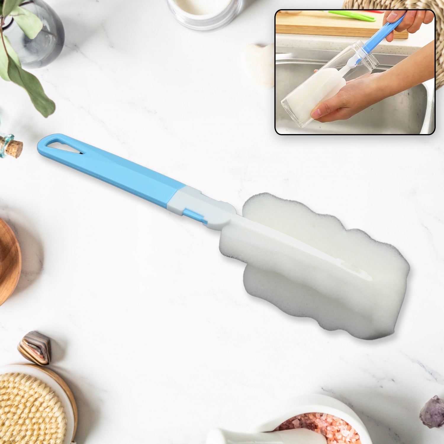 8857 Sponge Cleaning Brush Kitchen Tool Bottle Soft Brush for Dishes| Cleaning Brush Cleaner with Plastic Long Handle, Soft Dish Washing Foam Cleaning Brushes For Cups Mugs Kettles Wine Glasses and Baby Bottles (1 Pc) 8857 Sponge Cleaning Brush Kitchen Tool Bottle Soft Brush for Dishes| Cleaning Brush Cleaner with Plastic Long Handle, Soft Dish Washing Foam Cleaning Brushes For Cups Mugs Kettles Wine Glasses and Baby Bottles (1 Pc)